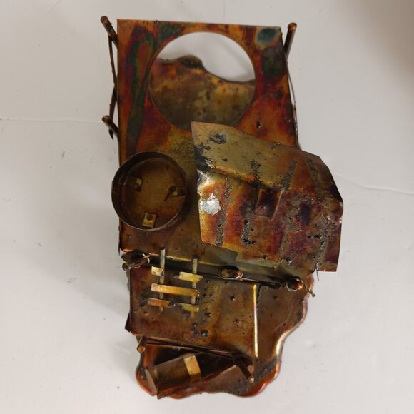 Vintage 70s Brutalist Copper Shanty by the Sea Sculpture - Picture 14 of 14
